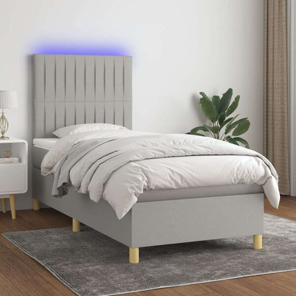 VidaXL LED-es Ágy - Szövet - 100x200 cm