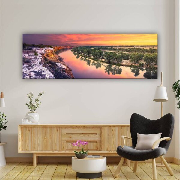 70x40 cm - Naplemente és folyó vászonkép