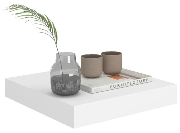 Fehér MDF lebegő fali polc 23 x 23,5 x 3,8 cm