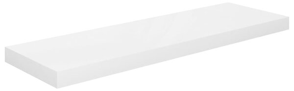2 db magasfényű fehér MDF lebegő fali polc 80 x 23,5 x 3,8 cm