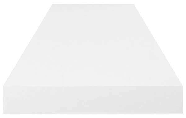 2 db magasfényű fehér MDF lebegő fali polc 80 x 23,5 x 3,8 cm