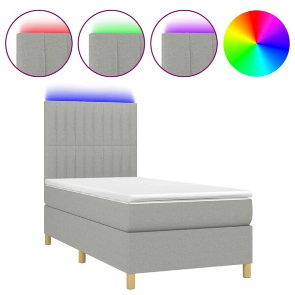 VidaXL LED-es Ágy - Szövet - 100x200 cm