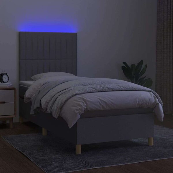 VidaXL LED-es Ágy - Szövet - 100x200 cm