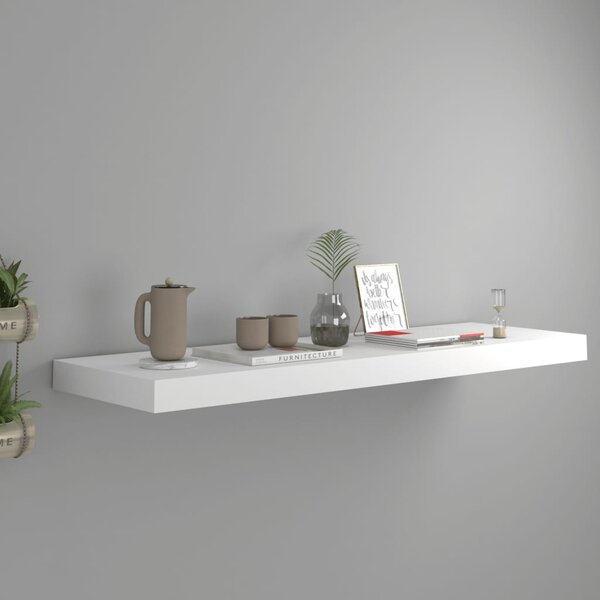 Fehér MDF lebegő fali polc 80 x 23,5 x 3,8 cm