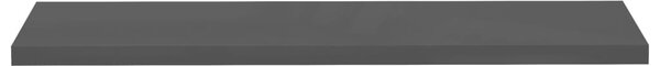 2 db magasfényű szürke MDF lebegő fali polc 120 x 23,5 x 3,8 cm