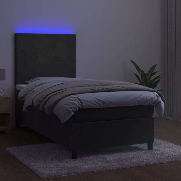 VidaXL - Bársony Ágy LED-del - 100x200 cm