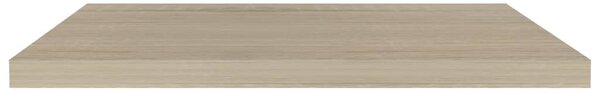 2 db tölgyszínű MDF lebegő fali polc 80 x 23,5 x 3,8 cm