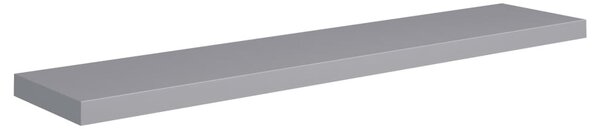 2 db szürke MDF lebegő fali polc 120 x 23,5 x 3,8 cm