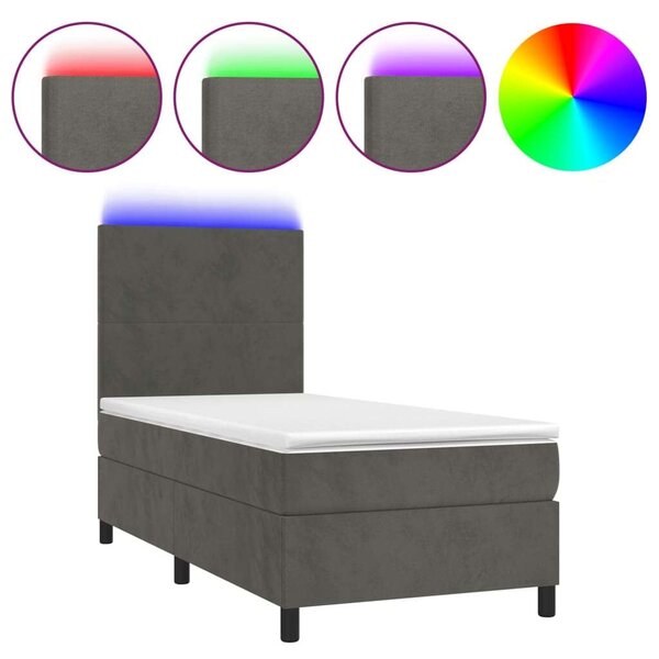 VidaXL - Bársony Ágy LED-del - 100x200 cm