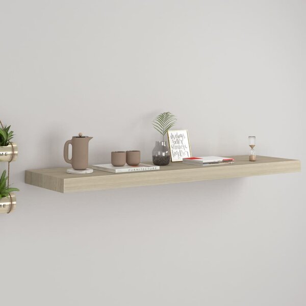 Tölgyszínű MDF lebegő fali polc 90 x 23,5 x 3,8 cm