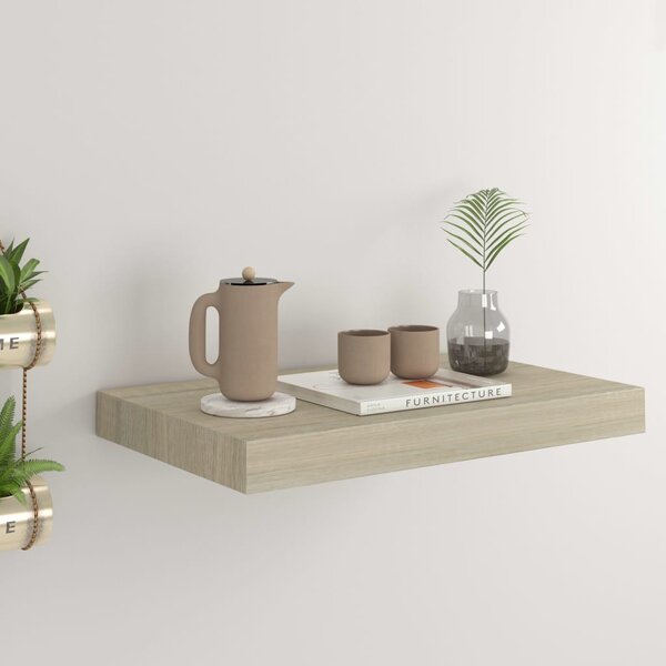 Tölgyszínű MDF lebegő fali polc 40 x 23 x 3,8 cm