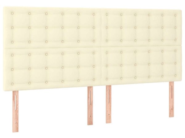 VidaXL 4 db krémszínű műbőr fejtámla 100 x 5 x 78/88 cm