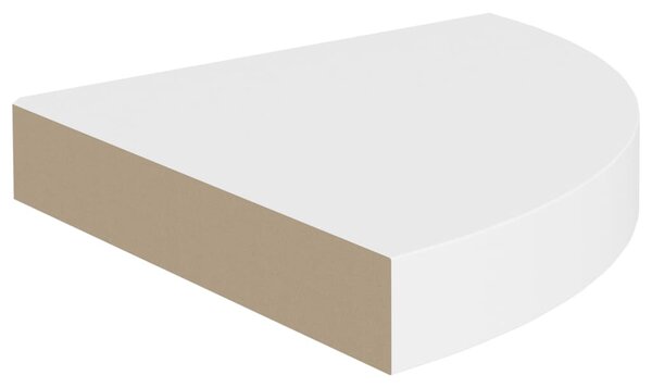 2 db fehér MDF lebegő sarokpolc 25 x 25 x 3,8 cm