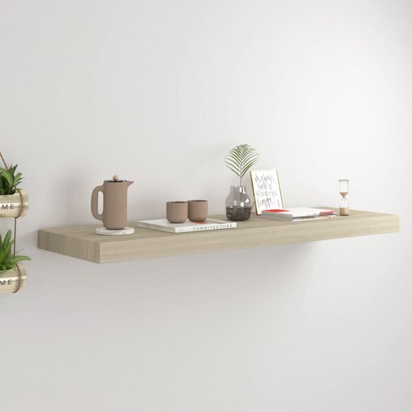 Tölgyszínű MDF lebegő fali polc 80 x 23,5 x 3,8 cm