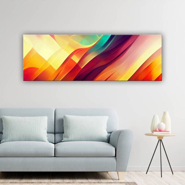 70x40 cm - Piros és sárga ívek vászonkép