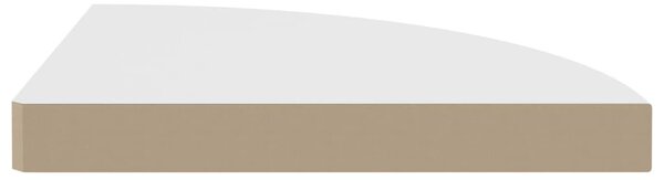 2 db fehér MDF lebegő sarokpolc 35 x 35 x 3,8 cm