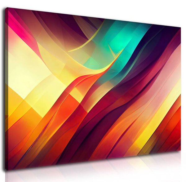 70x40 cm - Piros és sárga ívek vászonkép