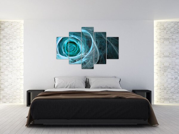 Kép - Absztrakt rózsaszín kék fekete háttérrel (150x105 cm)