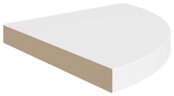 4 db fehér MDF lebegő sarokpolc 35 x 35 x 3,8 cm