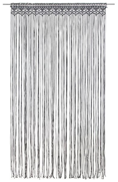 Antracitszürke makramé pamutfüggöny 140 x 240 cm