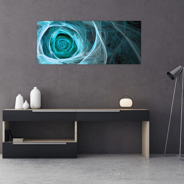 Kép - Absztrakt rózsaszín kék fekete háttérrel (120x50 cm)