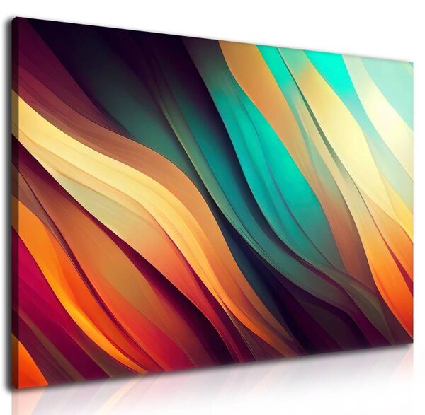 70x40 cm - Színes absztrakt fátyol vászonkép