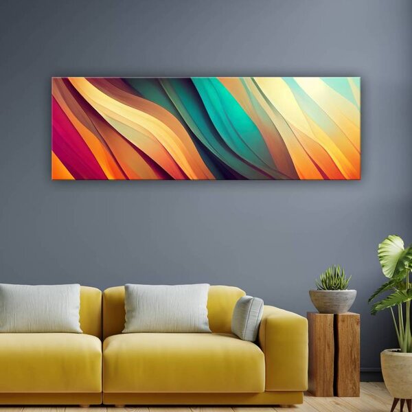 70x40 cm - Színes absztrakt fátyol vászonkép