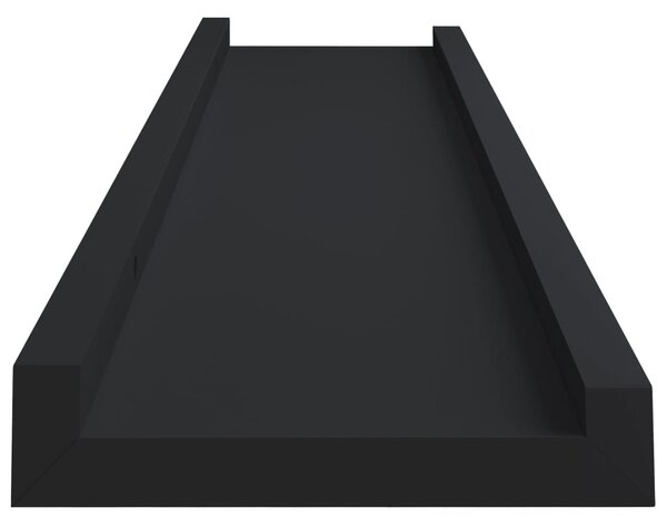 2 db fekete MDF szegélypolc képkeretekhez 60 x 9 x 3 cm