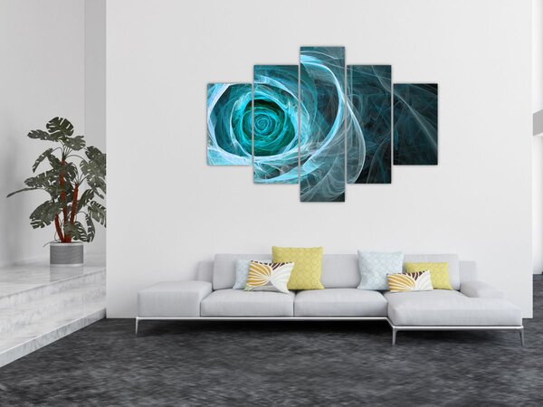 Kép - Absztrakt rózsaszín kék fekete háttérrel (150x105 cm)