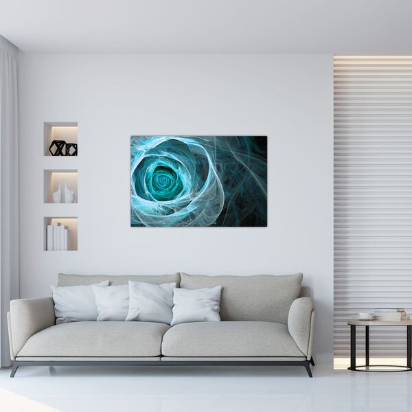 Kép - Absztrakt rózsaszín kék fekete háttérrel (90x60 cm)