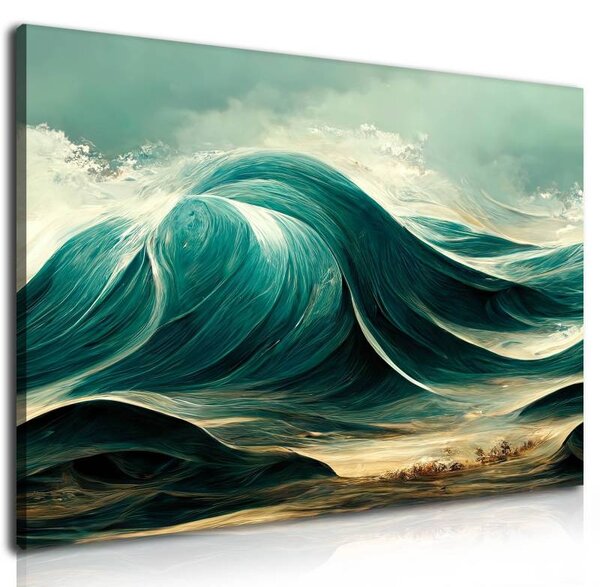 70x40 cm - Hullámok tengerén absztrakt vászonkép