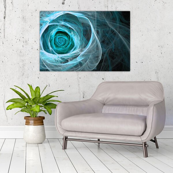 Kép - Absztrakt rózsaszín kék fekete háttérrel (90x60 cm)