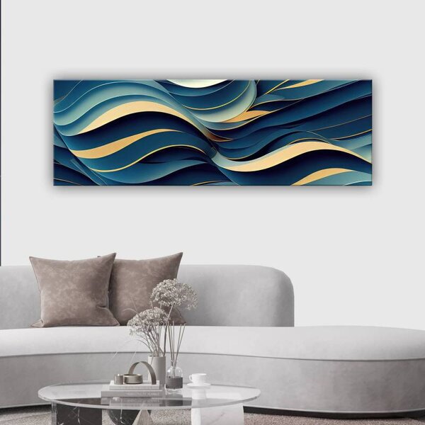 70x40 cm - Kék hullámok II vászonkép