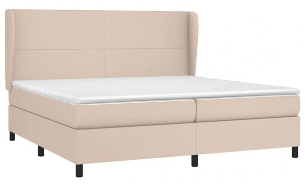 VidaXL cappuccino színű műbőr rugós ágy matraccal 200 x 200 cm