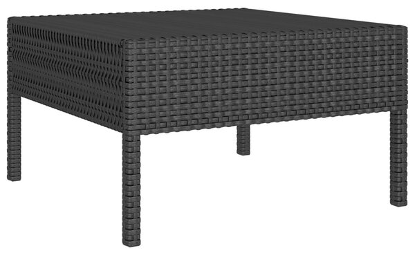3 részes fekete polyrattan kerti ülőgarnitúra párnákkal