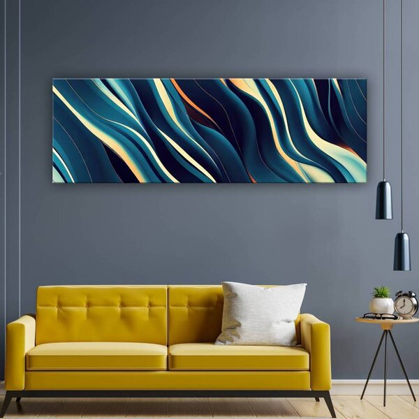 70x40 cm - Kék hullámok vászonkép