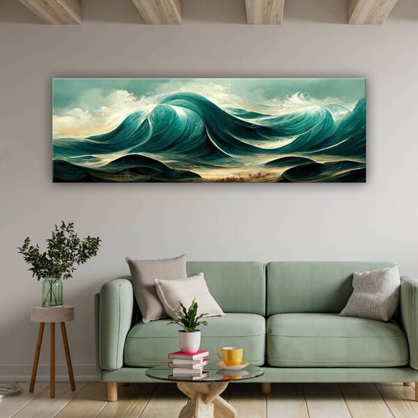 70x40 cm - Hullámok tengerén absztrakt vászonkép