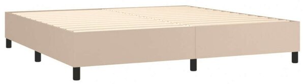 VidaXL cappuccino színű műbőr rugós ágy matraccal 200 x 200 cm