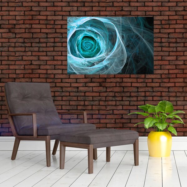 Kép - Absztrakt rózsaszín kék fekete háttérrel (90x60 cm)