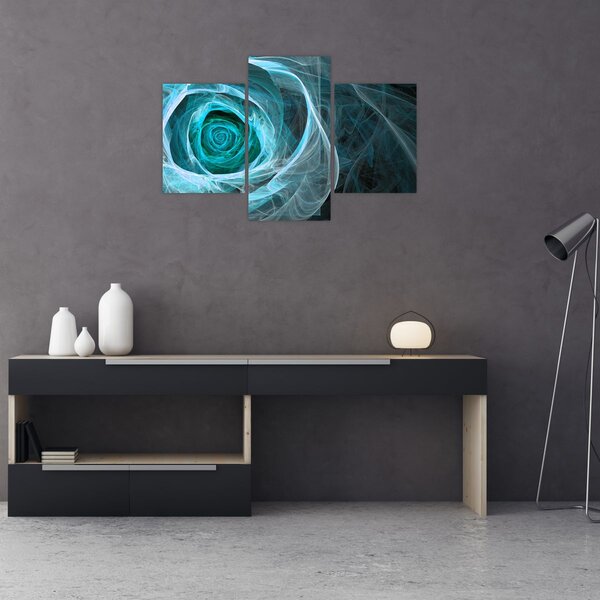 Kép - Absztrakt rózsaszín kék fekete háttérrel (90x60 cm)