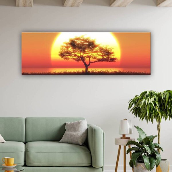 70x40 cm - Egy fa a naplementében vászonkép