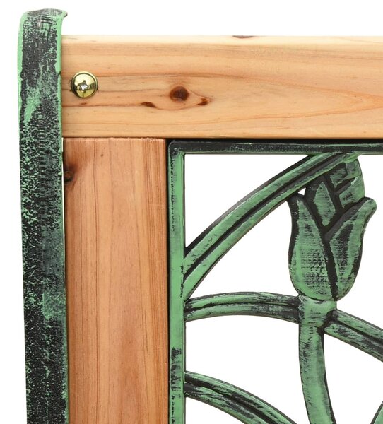 Öntöttvas és tömör fenyőfa kerti pad 122 cm