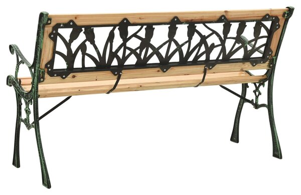 Öntöttvas és tömör fenyőfa kerti pad 122 cm