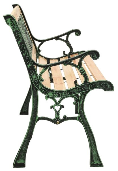 Öntöttvas és tömör fenyőfa kerti pad 122 cm