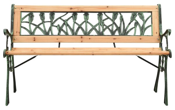 Öntöttvas és tömör fenyőfa kerti pad 122 cm