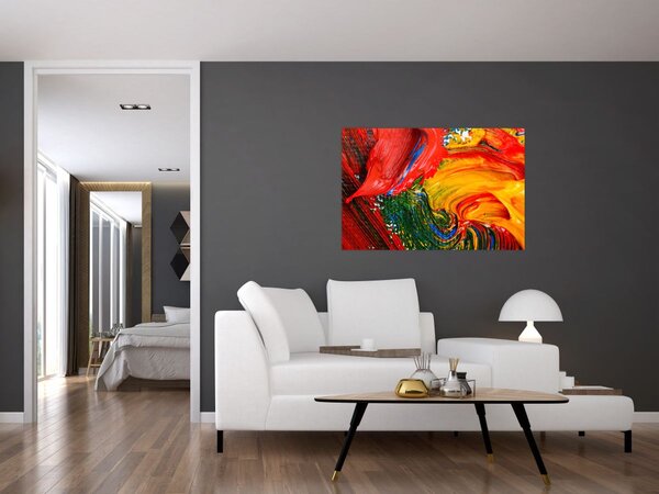 Kép - Kékítő absztrakció ecsettel (90x60 cm)
