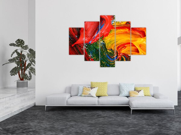 Kép - Kékítő absztrakció ecsettel (150x105 cm)