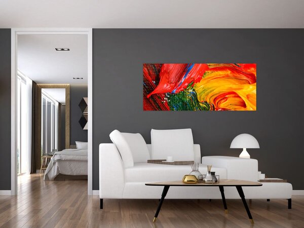 Kép - Kékítő absztrakció ecsettel (120x50 cm)