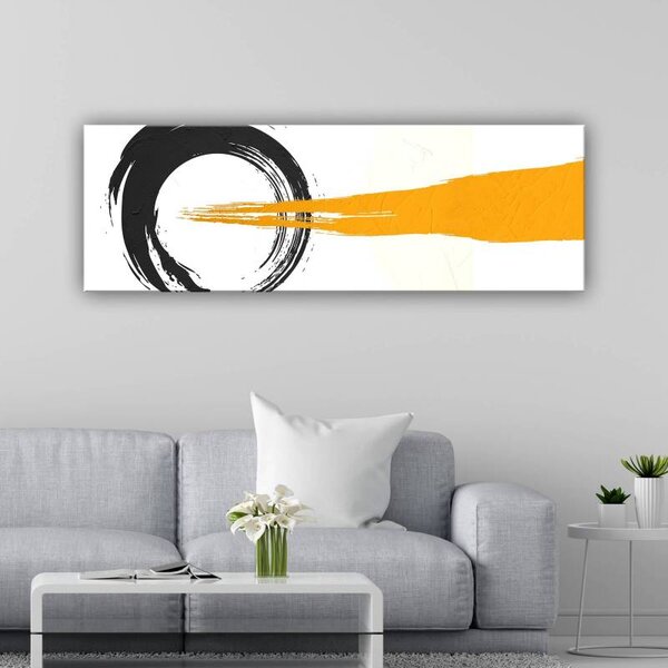 70x40 cm - Fekete és Sárga festék vonások vászonkép
