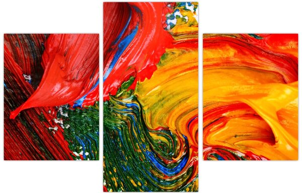 Kép - Kékítő absztrakció ecsettel (90x60 cm)